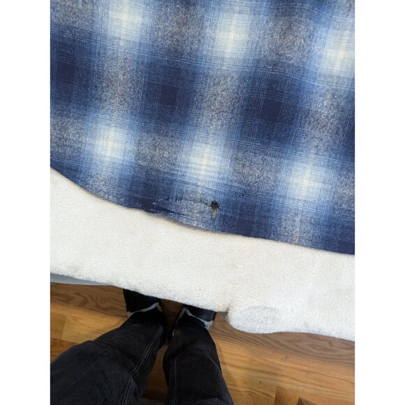 Pendleton Long Sleeve Button Front Shirt Blue Plaid Size Large Lot of 2 DAMAGED - Picture 8 of 16